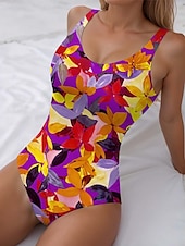 cheap One-piece swimsuits-Women&#039;s Swimsuits One Piece Monokini Swimsuit Backless Tummy Control High Waist Slim Vacation Beach Wear Ombre U Neck Sleeveless Bathing Suits