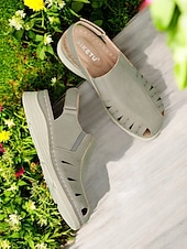 preiswerte Komfortsandalen-Slingback-Freizeitsandalen für Damen – geschlossene Schuhe mit Cut-out-Design, bequem für den Alltag und Frühlings-/Sommeranlässe
