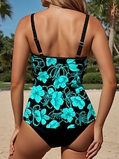 voordelige Tankini&#039;s-Damesbadpakken Tankini 2-delige Cheeky Badpak Rugloos Vakantie Strandkleding Ombre Grafische U Hals Mouwloos Badpakken