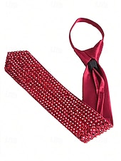 abordables Cravates et nœuds papillon pour hommes-cravate style diamant en strass pour hommes et femmes – détail étincelant en faux diamant pour événements officiels, fêtes et occasions spéciales