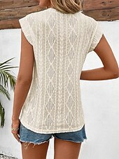 cheap Stripe&amp;Geometric tee-Women&#039;s T Shirt Plain Elegant Fashion Modern Sleeveless Crew Neck Regular Tops Daily Weekend White Pink Blue Green Summer Spring