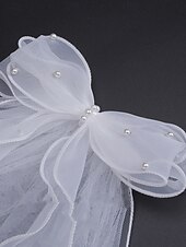 baratos Véus de Noiva-Uma Camada Contemprâneo / à moda Véus de Noiva Véu Catedral com Perola Imitação Tule