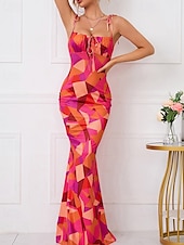 tanie Eleganckie sukienki kwiatowe-Damskie Sukienka mini Codzienne sukienki Sukienka maxi Sukienka w kwiatki Letnie sukienki Elegancki Codzienny Bez rękawów Urlop Codzienny Randka Regularny Kwiaty Bez rękawów Cienkie ramiączka Blush