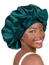 abordables Chapeaux pour femmes-bonnet de nuit en satin de soie avec nœud pour femme – protection des cheveux douce, confortable et élégante, disponible en plusieurs couleurs