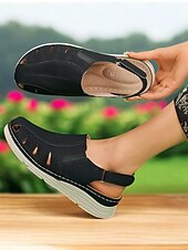 preiswerte Komfortsandalen-Slingback-Freizeitsandalen für Damen – geschlossene Schuhe mit Cut-out-Design, bequem für den Alltag und Frühlings-/Sommeranlässe
