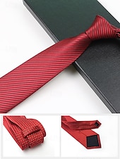 cheap Men&#039;s Ties &amp; Bow Ties-Men&#039;s striped satin tie, a variety of colors to meet different matching needs, suitable for business, wedding and formal events elegant and fashionable tie