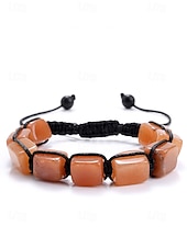 preiswerte Damenarmband-mehrfarbiges Natursteinarmband für Frauen, verstellbare Makramee-Kordel, Heilkristalle, Boho-Chic-Stil, ideal für spirituelle, lässige oder alltägliche Kleidung