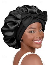 abordables Chapeaux pour femmes-bonnet de nuit en satin de soie avec nœud pour femme – protection des cheveux douce, confortable et élégante, disponible en plusieurs couleurs