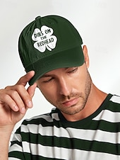 economico Cappelli da uomo-berretto da baseball verde per il giorno di San Patrizio – design a trifoglio "dibs on the redhead" per uomo e donna