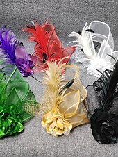 cheap Fascinators-Fascinators Feathers Net Veil Hat Wedding Horse Race With Feather Cap Headpiece Headwear