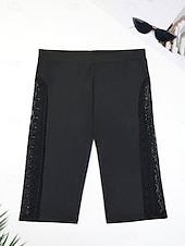 billiga Bikiniunderdelar-Dam Badkläder Stretchiga boxershorts Baddräkt Hög midja Semester Standkläder Blommig Ärmlös Baddräkter