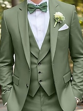 abordables Costumes de mariage-Costumes de mariage professionnels pour hommes vert sauge mode fête été unis coupe standard 3 pièces à simple boutonnage deux boutons