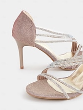 voordelige Formeel-Sandalen met hoge hak en kristalsteentjes voor dames – glamoureus design, perfect voor bruiloften, dansfeesten en speciale gelegenheden.