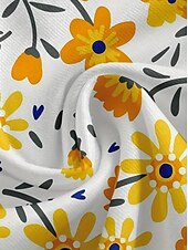 billige Blomster t-skjorte-Dame T skjorte Sommertopper Blomstret Grafisk Klassisk Fritid Kortermet Crew-hals Crop Tops Daglig Helg Trykt mønster Regnbue Sommer Vår Høst