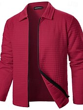 economico Giubbotti e cappotti da uomo-Per uomo Giacca Leggera Giacca Estiva Giacca Camicia Giacca di transizione Vacanza Quotidiano Resistente all&#039;usura Tasca Primavera Autunno Semplice Moda Classico Bavero Regolare Nero Bianco Vino Blu