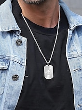 economico Gioielli da uomo-collana con targhetta per cani con bandiera americana in acciaio inossidabile con design a croce – ciondolo unisex di ispirazione militare per abbigliamento casual e occasioni patriottiche