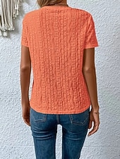 Жен. Блуза Ушко сверху Кружевные топы Полотняное плетение Повседневные Стиль Классический С короткими рукавами Вырез под горло Обычные топы Офис Повседневные Праздники С отверстиями Недорогие Белая футболка-Жен. Блуза Ушко сверху Кружевные топы Полотняное плетение Повседневные Стиль Классический С короткими рукавами Вырез под горло Обычные топы Офис Повседневные Праздники С отверстиями