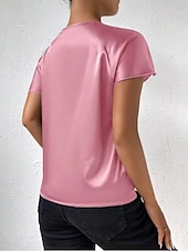 billige Tanks og camisole til kvinner-Kvinnes Camisole Tank Top Ensfarget Elegant Stilren Kortermet V U-ring Regular Topper Bryllupsgjest Arbeid Svart Rosa Marineblå Grønn Khaki Sommer Vår