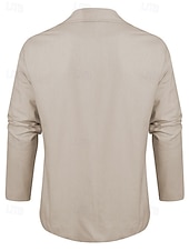 billige Blazere for menn-Herre Lett jakke Blazer i lin utendørs Kontor Daglig Vår sommer Bomull og lin Helfarge comfy Enkeltkneppet Blazer Lysegrønn Navyblå Kakifarget