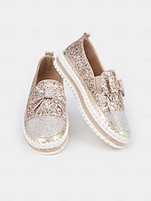 billige Brud-glitrende rhinestone loafers for kvinner – glitrende slip-on leiligheter med sløyfedesign for bryllup, fester og spesielle anledninger