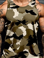 economico canottiere 3D da uomo-Per uomo Mimetico Maglietta Maglietta smanicata Senza Maniche maglietta Stampa 3D Girocollo Camicia Vacanza Casuale Camicia hawaiana Ferie verde 1# Verde 2# Blu 2# Estate Primavera Abbigliamento S M