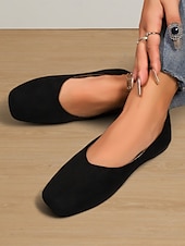 ieftine Pantofi Joși de Damă-pantofi cu slip-on clasici pentru femei din piele intoarsa artificiala pentru uzura de zi cu zi, birou si calatorii