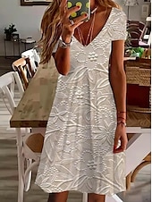 abordables Robe Simple-Robe Mini Femme Robe Décontractée Élégante Tropicale Hawaïenne Quotidienne Ajustement Régulier Impression 3D Graphique Floral Manches Courtes Col Ronde Noir Blanc Rose Bleu Été