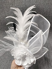 cheap Fascinators-Fascinators Feathers Net Veil Hat Wedding Horse Race With Feather Cap Headpiece Headwear