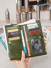 cheap Wallets-Women&#039;s Faux Leather Clip Bag Wallet Phone Case - Card Holder, ID Window, Zipper Closure - Versatile Design for Women - Perfect for Daily Use and Travel Black Pink Red