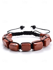 preiswerte Damenarmband-mehrfarbiges Natursteinarmband für Frauen, verstellbare Makramee-Kordel, Heilkristalle, Boho-Chic-Stil, ideal für spirituelle, lässige oder alltägliche Kleidung