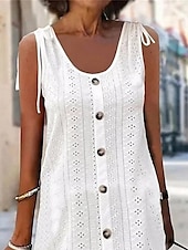 ieftine Rochii de absolvire-Pentru femei Rochie Mini Rochie albă Rochie de absolvire Rochie casual Rochie Tip Maieu De Bază Casual Vacanță Zilnic Fit regulat Simplu Fără manșon În V Negru Alb Roz Îmbujorat Albastru piscină Vară