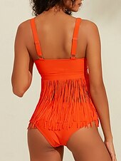 お買い得  デザイナー水着-女性用 スイムウェア 2ピース 水着 旅行度假风 スタイリッシュ 純色 ノースリーブ 水着