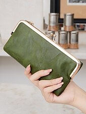cheap Wallets-Women&#039;s Faux Leather Clip Bag Wallet Phone Case - Card Holder, ID Window, Zipper Closure - Versatile Design for Women - Perfect for Daily Use and Travel Black Pink Red