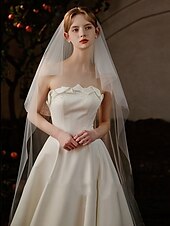 cheap Wedding Veils-One-tier Comtemporary / Stylish Wedding Veil Cathedral Veils with Faux Pearl Tulle