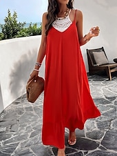 preiswerte Kleider für die Ferien-Damen Minikleid Casual kleid skims dress Basic Brautkleider schlicht Urlaub Täglich Regular Fit Glatt Ärmellos Gurt Schwarz Rote Blau Grün Sommer