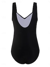 billige Onepiece badedrakter-Dame Badetøy Ett stykke Monokini Badedrakt Åpen rygg Midjekontroll Høy Midje Tynn Ferie Strand Klær Nyanse Leopard V-hals Ermeløs Badedrakter
