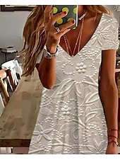 abordables Robe Simple-Robe Mini Femme Robe Décontractée Élégante Tropicale Hawaïenne Quotidienne Ajustement Régulier Impression 3D Graphique Floral Manches Courtes Col Ronde Noir Blanc Rose Bleu Été