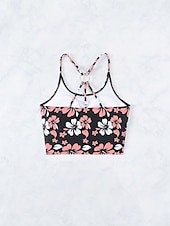 abordables Ensemble de bikinis-Maillots de bain femme bikini 2 pièces maillot de bain short dos nu slim vacances plage mode floral encolure en U sans manches