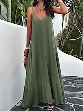 preiswerte Kleider für die Ferien-Damen Minikleid Casual kleid skims dress Basic Brautkleider schlicht Urlaub Täglich Regular Fit Glatt Ärmellos Gurt Schwarz Rote Blau Grün Sommer