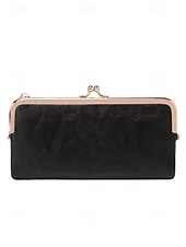 cheap Wallets-Women&#039;s Faux Leather Clip Bag Wallet Phone Case - Card Holder, ID Window, Zipper Closure - Versatile Design for Women - Perfect for Daily Use and Travel Black Pink Red