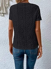 Жен. Блуза Ушко сверху Кружевные топы Полотняное плетение Повседневные Стиль Классический С короткими рукавами Вырез под горло Обычные топы Офис Повседневные Праздники С отверстиями Недорогие Белая футболка-Жен. Блуза Ушко сверху Кружевные топы Полотняное плетение Повседневные Стиль Классический С короткими рукавами Вырез под горло Обычные топы Офис Повседневные Праздники С отверстиями