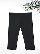 billiga Bikiniunderdelar-Dam Badkläder Stretchiga boxershorts Baddräkt Hög midja Semester Standkläder Ensfärgat Ärmlös Baddräkter