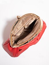 economico Clutch e borsette da sera-pochette da sera in similpelle da donna – borsa con nodo vintage decorato con strass per matrimoni, feste ed eventi formali colore argento nero bianco