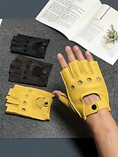 billiga Herrhandskar-fingerlösa körhandskar i äkta getskinnsläder – retro motorcykelhandskar med andningsöppningar för bilracing och utomhussporter