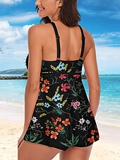 voordelige Zwemdresses-Dames Zwemkleding Tankini Zwempak Actief leuke Style Grafisch Bloem Mouwloos Badpakken