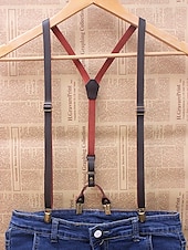 billige Slips og sløyfe for menn-selesett for menn – justerbare y-rygg seler med klips – elegant mote for bryllup, formelle begivenheter og daglig bruk