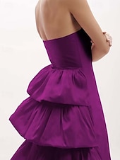 abordables Robes de Soirée-Robe de Soirée  Column Élégante Robe Formelle de Mariage Longueur de Sol Sans Manches Épaules Dégagées Tissu Lurex avec Volants