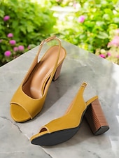 olcso Kényelmes szandálok-női slingback sarkú, tömbsarkú – elegáns nyári szandál alkalmi és formális alkalmakra