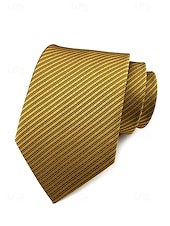 cheap Men&#039;s Ties &amp; Bow Ties-Men&#039;s striped satin tie, a variety of colors to meet different matching needs, suitable for business, wedding and formal events elegant and fashionable tie