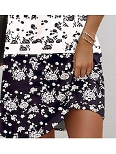 preiswerte Blumenkleider-Damen Mini Kleid Freizeitkleid Elegant Bohemia Urlaub Urlaub Täglich Ferien Regelmäßige Passform Blumen Grafik Bohemian ärmellos V-Ausschnitt Dunkelblau Sommer